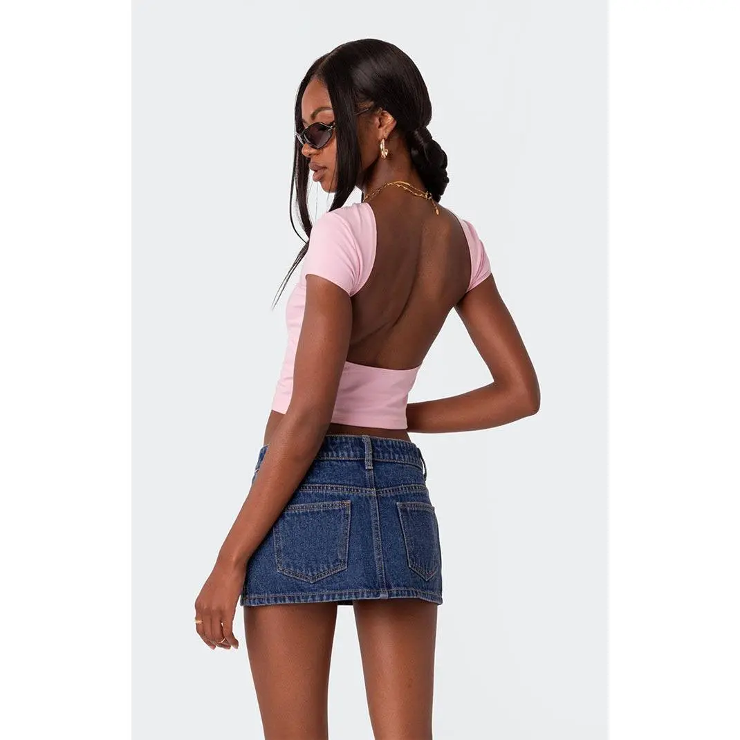 Edikted Women's Bambi Open-Back T-Shirt Edikted Women's Bambi Open-Back T-Shirt