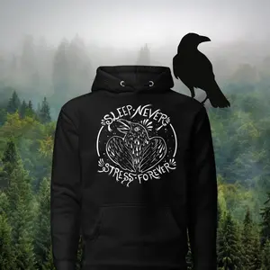 Sleep Never Stress Forever Crow Hoodie Sweater Womenswear Crewneck Lady Cotton Women Tops