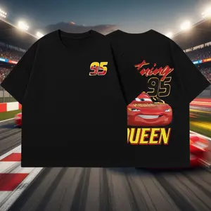 Cars Movie 5 T-Shirt Retro Mcqueen Vintage Oversized Tee – Y2K Unisex Two Side Graphic, Top Trendy Streetwear Gym Shirt For Movie Fans