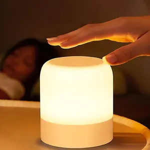 Portable Rechargeable Baby Night Light 3 Colours Egg Eye Caring Dimmable LED Touch Lamp Cordless Small Table Bedside Lamp for Nursery Kids Toddler Girls Boys Nursing