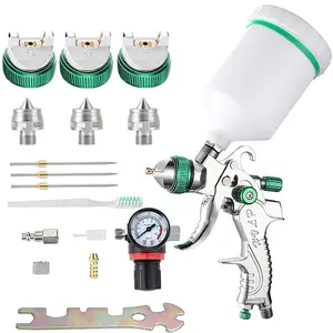 ENDOZER Professional HVLP Spray Gun Set Gravity Feed Air Spray Gun with 1.3, 1.5, 1.8mm Nozzles, 20 oz, 600cc with Gauge for Auto Paint, Primer, Clear/Top Coat & Touch-Up