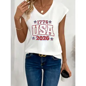 Bohemian Style 250th Anniversary T-Shirt - 4th of July 2026 Semiquincentennial Celebration Top, 250 Years of American History Gift, 100% Round Neck Casual Retro Shirt Suitable for All Seasons & Birthday Parties