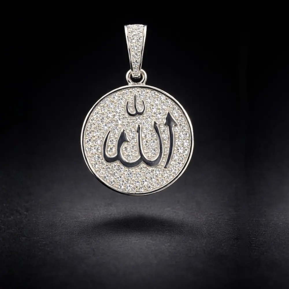 Mini Allah Pendant | Moissanite | 925 Sterling Silver | 27mm