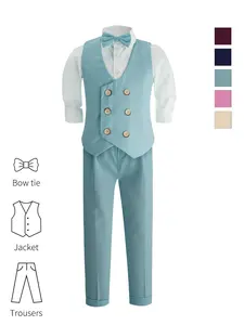 Vest Set, Suits, Crop Top & Pants, Casual Fitted Woven Fabric, All Season Wear, Perfect for Weddings & Parties, Long Sleeve Outfit--8215