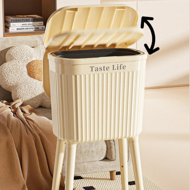 16L Tall Standing Kitchen Trash Can with Lid & 360° Wheels, Retro Cream/Red Rolling Garbage Bin with Dual Inner Buckets & Odor-Proof Seal, Elevated Legs Slim Gap Trash Can for Kitchen, Office & Home Organization 16L Tall Standing Kitchen Trash Can with Lid & 360° Wheels, Retro Cream/Red Rolling Garbage Bin with Dual Inner Buckets & Odor-Proof Seal, Elevated Legs Slim Gap Trash Can for Kitchen, Office & Home Organization