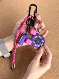 Sporty Keychain Set with Rope, Unisex Fashion Accessory, Perfect Gift for Fitness Lovers, Versatile Backpack & Car Interior Decor