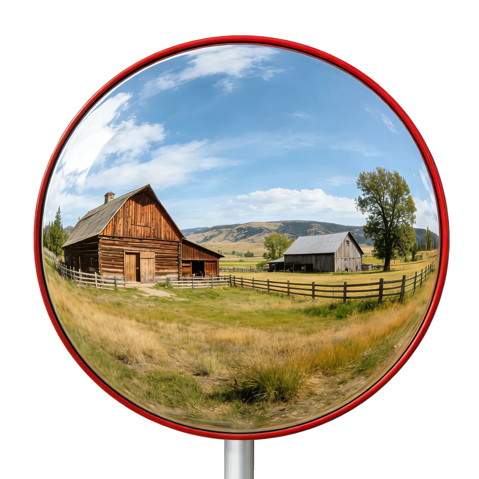 Convex Glass Wall Accent Mirror - Decorative Curved Round Mirror with Safety Design, Wide-Angle Distortion-Free Clarity, 360° Adjustable Swivel Bracket, Easy Installation, Hallways Bedroom Home Decor Essential