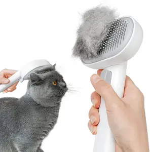 Cat Brush for Shedding, Cat Brushes for Indoor Cats, Cat Brush for Long or Short Haired Cats, Cat Hair Brush Cat Grooming Deshedding Brush for Dog Kitten Rabbit Massage Removes Loose Fur, White