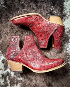 Western Moxie Booties in Scarlet by Myra Bag