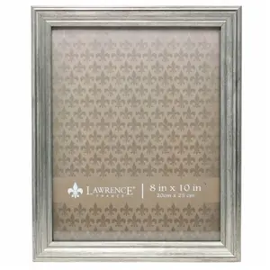 212 MAIN Lawrence Frames Sutter Burnished Rectangular Photo Frame - Silver, 0.80 in. Glass, Decorative Baby Decor, Tabletop/Hang Wall-Mountable