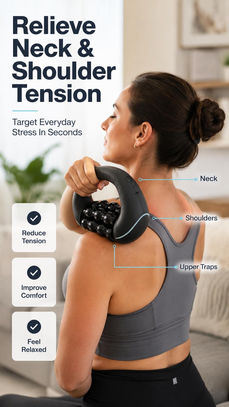 WeBack Handheld electric rolling massager provides full-body relief for deep tissues and muscle with 3-speed rotation. summerwins WeBack Handheld electric rolling massager provides full-body relief for deep tissues and muscle with 3-speed rotation. summerwins