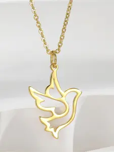 Women's Elegant Dove Design Pendant Necklace, Fashion Jewelry for Party, Daily Clothing Decor, Trendy All-match & Exquisite Jewelry for Birthday Gift