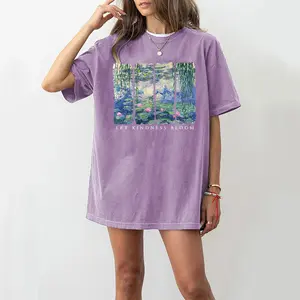 Let kindness bloom in this washed T-shirt, a cool and friendly retro floral T-shirt, a stylish T-shirt gift, an inspirational women's shirt, and a floral-friendly T-shirt.