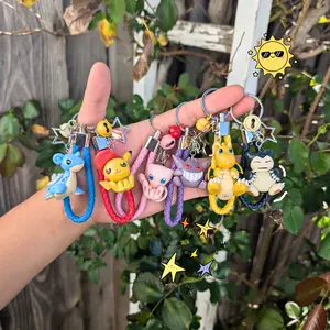 Cartoon Fantasy Monster Clay Keychains | Handmade Kawaii Character Wrist Strap Charms | Cute Bag Charm Gift