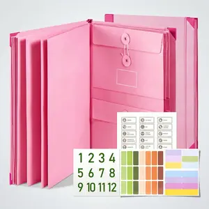 Accordion File Organizer Manila Pocket Document Folder for Passports, Birth Certificates & Important