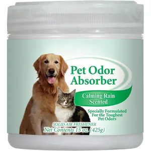 15oz Gel Odor Eliminator - Absorb & Remove Tough Odors in Pet Areas, Bathrooms, Basements, Garage, , RVs &  - Eliminate Odors  (1-Pack, Pet Calming Rain)