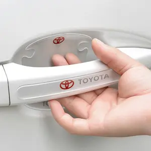 4/8Pcs Car Door Handle Bowl Transparent Protector Film Anti-Collision Strip Anti-Scratch Stickers Car For Toyota Corolla Camry Chr Rav4 Yaris hilux Prius Auris Auto Styling Accessories