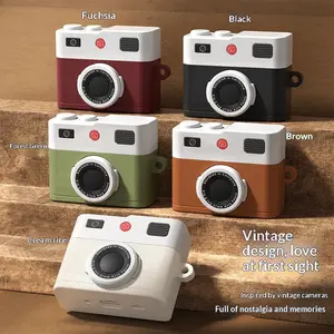 Vintage Camera Design Bluetooth-compatible Earphone Case for AirPods 4 & Pro Series, Compatible with AirPods 4/pro/pro2/pro3, Retro Style Shockproof Protection
