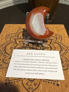 Carnelian Druzy Moon Crystal Car vent Clip