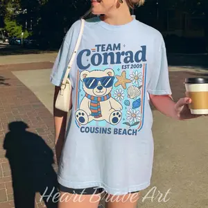 Team Conrad Junior Mint Bear Shirt, Cousins Beach Shirt, Summer Beach Tee, Summer I Turned Pretty Cousins, Team Conrad Shirt, TSITP Movie