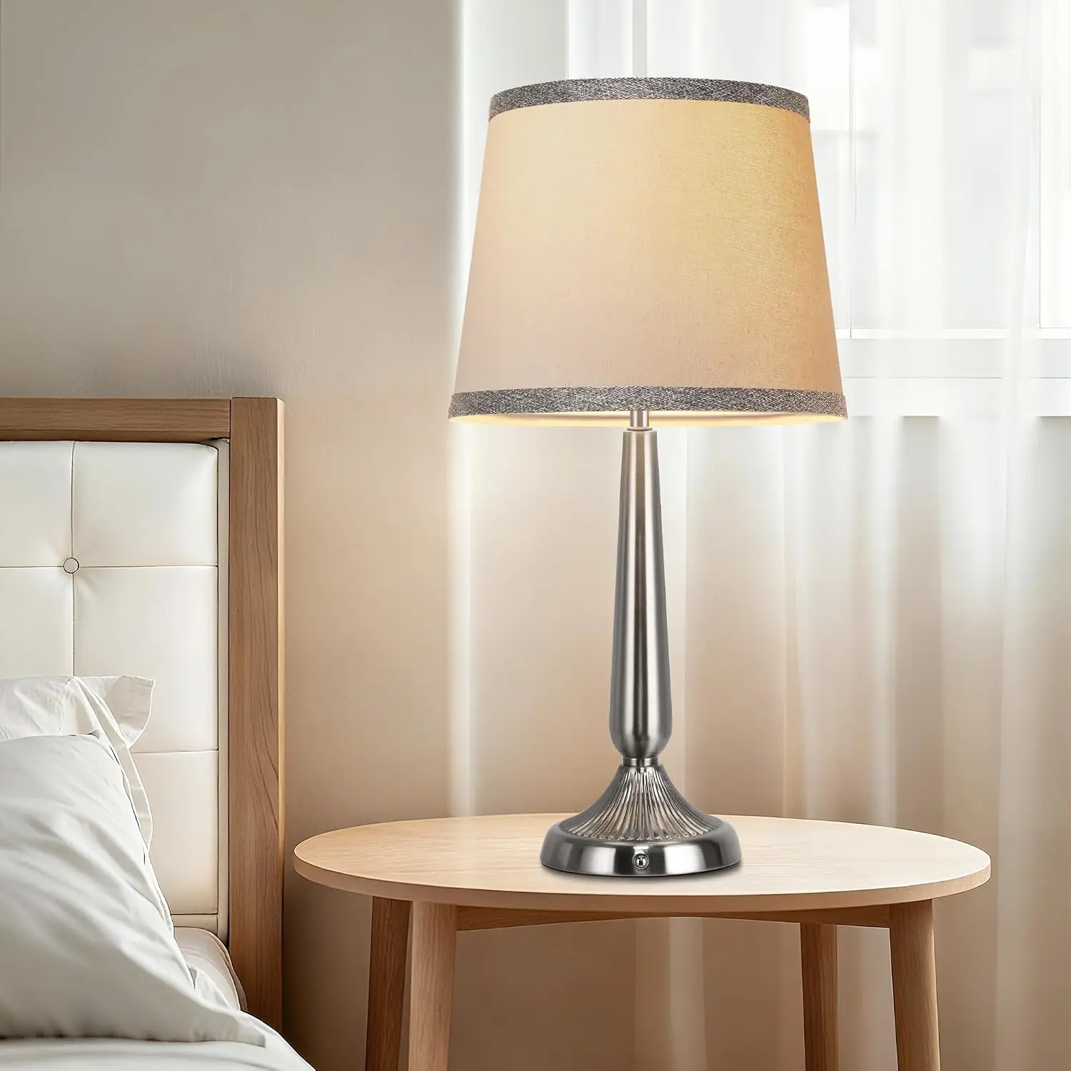 Eterfun Cordless Table Lamp, 5000mAh Rechargeable Battery Powered Lamp, 3-Level Brightness Dimmable Touch Adjustable Touch Lighting, Modernism Portable Room Decor for Home, Patio