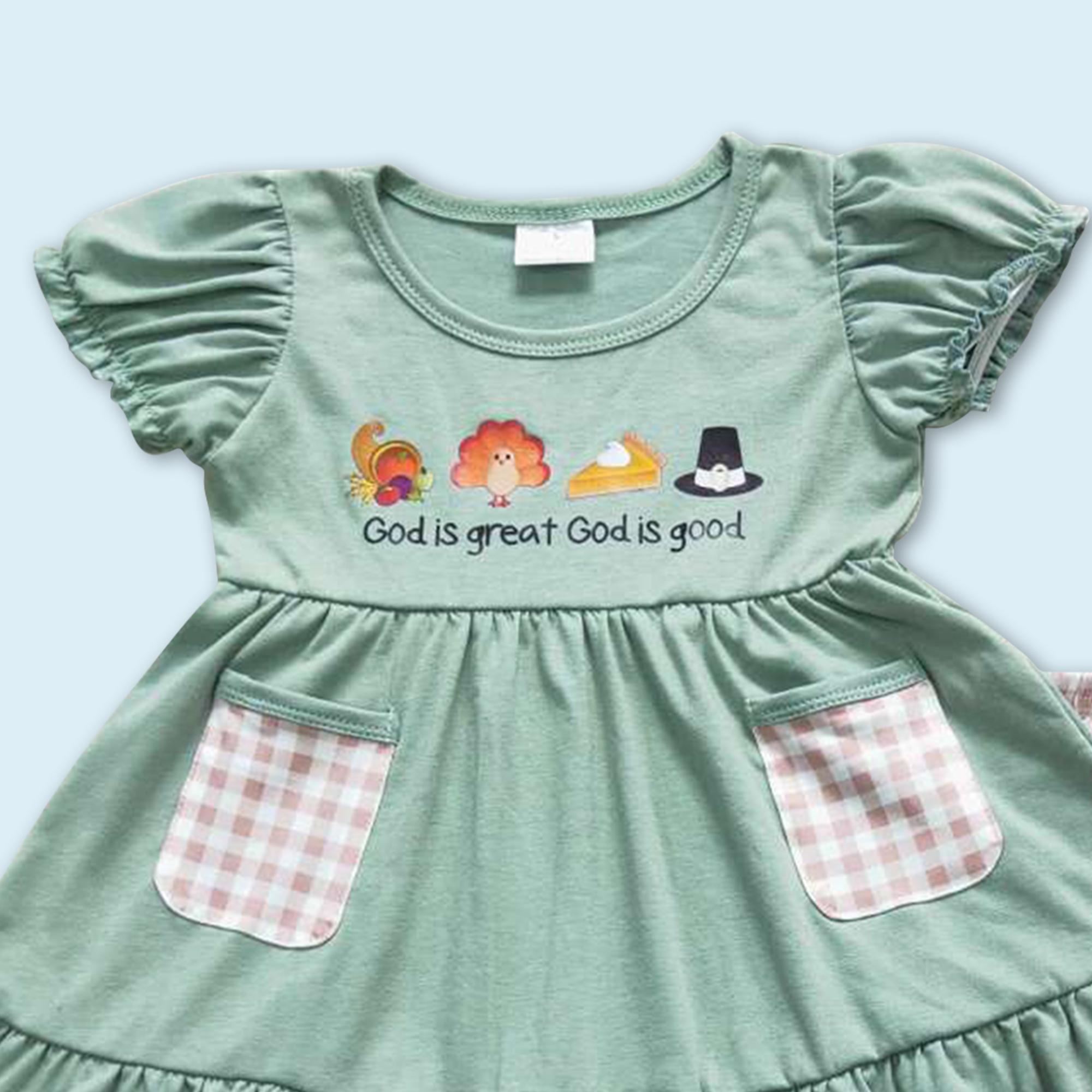 Thanksgiving turkey tunic pants baby girls set