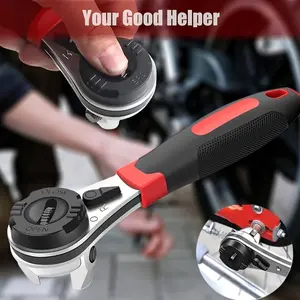 Adjustable universal multi-functional ratchet adjustable open-end wrench - high-torque anti-corrosion socket with anti-slip handle, Compatible with 622mm screws and fasteners, hardware tools, Multifunctional Ratchet Wrench