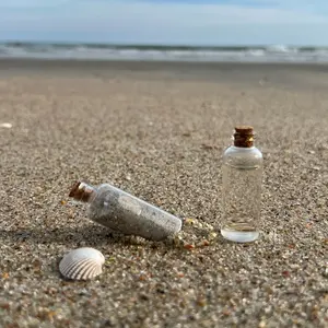 Message in a bottle, sand filled glass bottle, unique message included inside each bottle Handmade Handmade