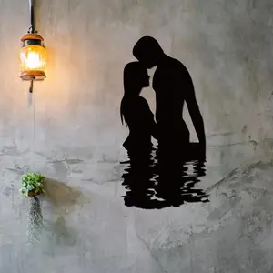 Romantic Couple Metal Wall Art - Perfect Anniversary Gift and Home Decoration,Wall decoration,Artwork, Iron Art Silhouette
