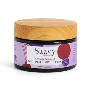 Saavy Naturals Ultra-Rich Whipped Body Butter – Lavender Rosewood – Deep Hydration 4oz
