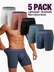 Men's Waffle Knit Briefs Set of 5, Sporty Lightweight High Stretch Breathable Quick Dry, U Pouch Gym Daily Wear