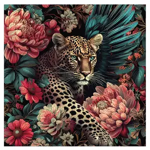 Floral Leopard Wooden Jigsaw Puzzle, Wooden Puzzles, Irregular Animal Shape Components, High Difficulty Magic Puzzle Toy, Puzzle Game, Perfect Gift for Birthdays & Holidays