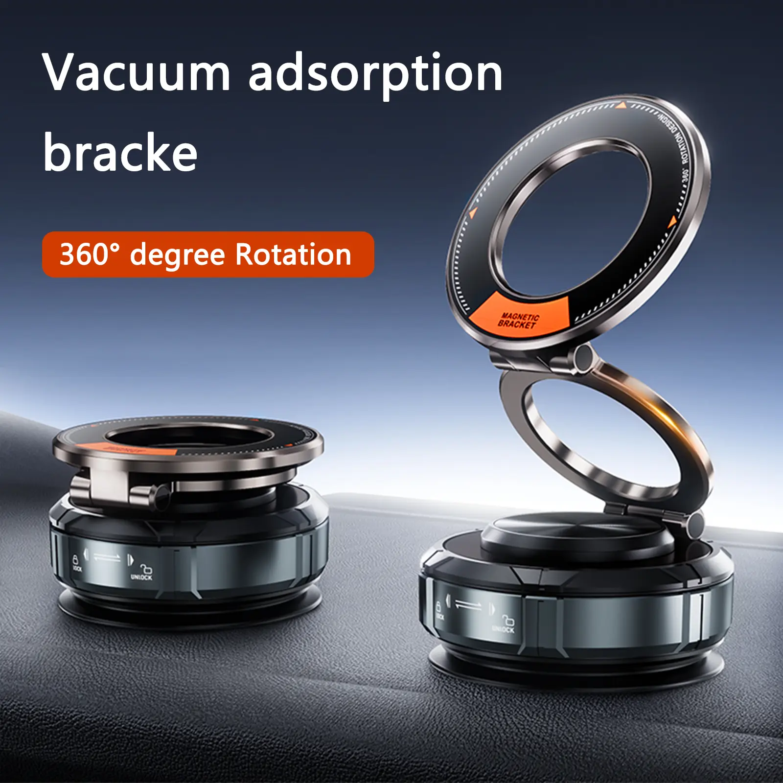 Magsafe Car Phone Holder [78+LBS Strongest Suction and 2400gf Strongest Magnetic Force] 360° Adjustable Car Phone Holder, Car Phone Holder for iPhone 16 Pro Max 15 14 13 12 Plus (Aluminum Alloy)