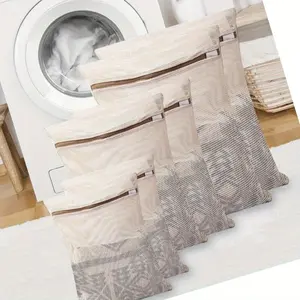 6 Pack Cotton Mesh Wash Bags Laundry Bags Breathable Mesh Delicate Laundry Bag with Zipper, Travel Laundry Bag for Underwear, Delicates, Pants, Shoes, Socks, Bra Wash Bag for Washing Machine
