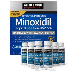 Kirkland Minoxidil 5% Hair Care Serum Daily Scalp Drops Topical Serum Kit for Thicker & Fuller Looking Hair - Premium Men's Grooming & Nourishing Personal Care Routine with Precision Dropper