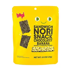 HAPI Korean Seaweed Snacks - Banana Chocolate Flavor, Crispy Seaweed Sandwich, 25g