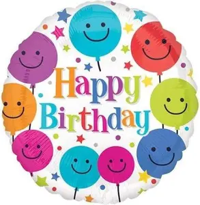 18" Smiley Balloons Birthday