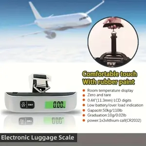 Digital Handheld Luggage Scale, Portable Travel Baggage Scale, Easy Zero Function, Lightweight Compact Design, Ideal for Outdoors