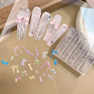 Multi-Style 3D Nail Silicone Mold Ice Flower Cartoon Bow Ribbon Relief Design Easy Release for Home Salon Manicure DIY