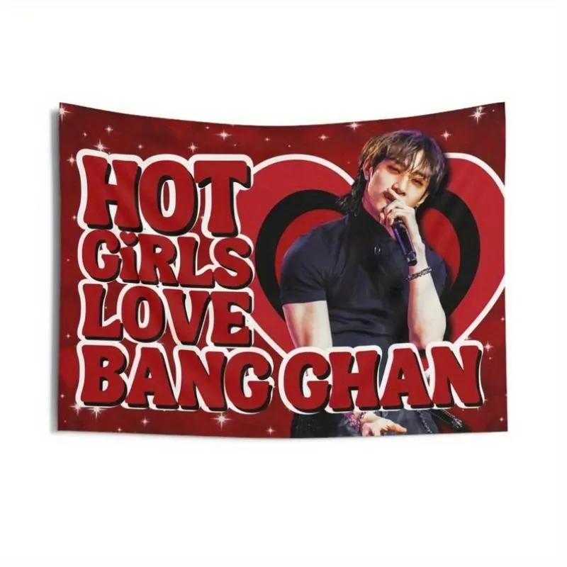 SKZ BangChan Fan-Themed Decor Tapestry - Hangable Wall Hanging Tapestry, Indoor Home Decor Supplies, Ideal for Room Adornment and Birthday Gifting, Happy Birthday