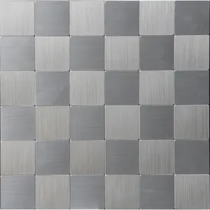 Peel and Stick Square Stainless Steel Tiles Backsplash 12" x 12"