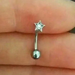 16g Star Rook Earring • Whimsigoth Sparkly Daith Piercing • Cartilage Star Stud Rose Gold Silver • Dainty Pink Curved Barbell • Eyebrow Ring