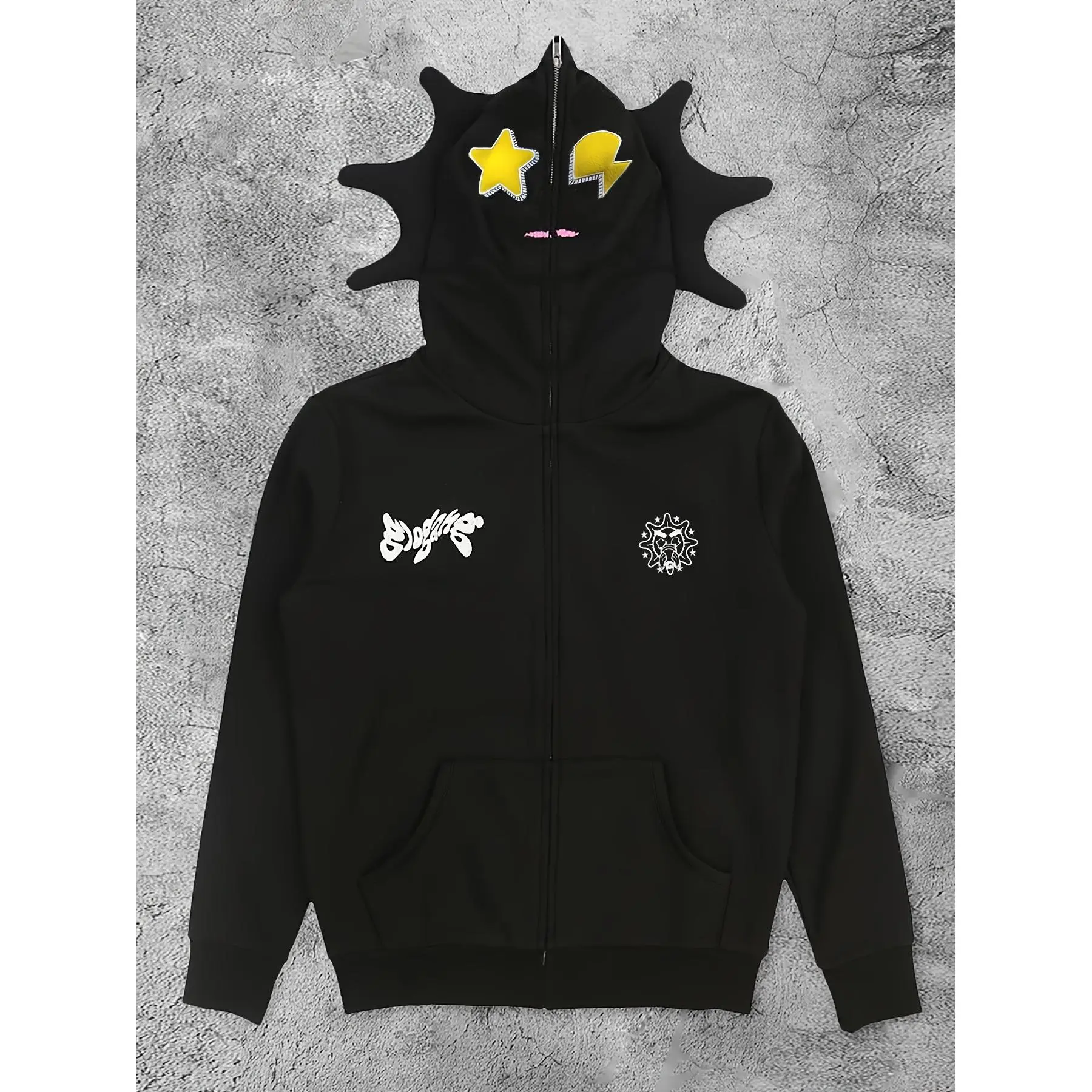 Women's  Style Black Hoodie |   Stretchy Polyester Knit |   Machine Washable |   Trendy Streetwear for All Seasons