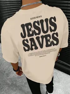 Christian Street Style Printed T-Shirt, John 3:16 Bible Verse Casual Top, Y2K Fashion for Men and Women, Church and Daily Wear