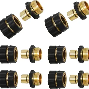 Garden Hose Quick Connectors 3/4-Inch Male and Female, 4-6 Set Plastic+Aluminum Outdoor Tool Accessory, Leak Proof Seal, Easy Connection Lawn Care Item, Mother’s Day Gift-MM1