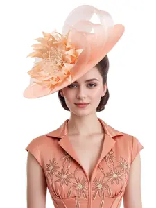 1 PC Wispy Flower Fascinators Headband with Feather, Women's Tea Party Hat for Kentucky Derby, Cocktail, Wedding, Fancy Dress Party, Bridal Accessory