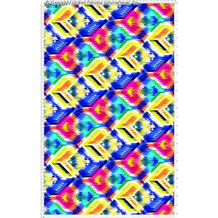 Santa Fe Star Printed Chiffon Ethnics Fabric by the Yard Sheer Boho Print Dress Fabric Lightweight Sewing Fabric Airy Flowing Apparel Fabric