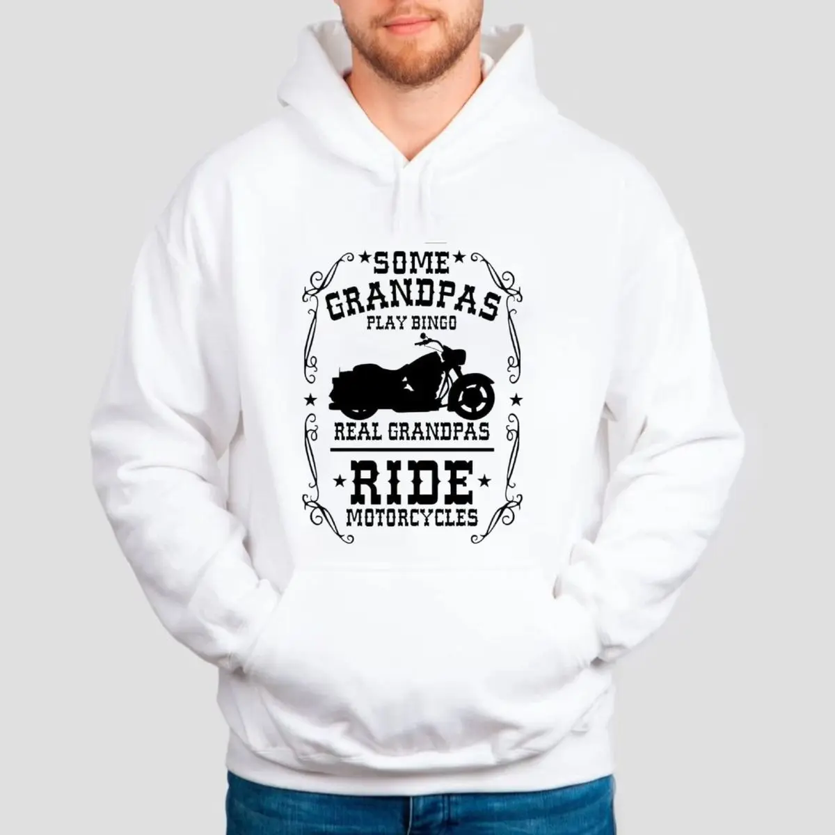 Some Grandpas Play Bingo Hoodie Ride Motorcycles Sweatshirt, For Men Grandpa Father Day, Unisex Sweater Pullover Tee Fit Cotton