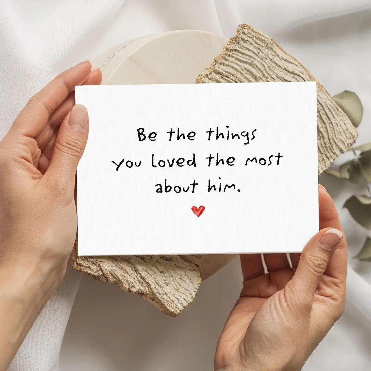 5x7 Paper-Based Personalized Sympathy Card for Him, Office Stationery with Loving Message, Self-Seal Envelope, Kraft Brown Stock Greeting Card, Father's Day Memorial Personalized Gift for Loved Ones, Personalized Gifts, Brown Stock Greeting Cards