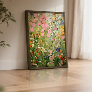 Wooden Acrylic Framed Canvas Painting, Modern Style, Flower Painting Poster, Wall Art Decor Living Room Bedroom Office, Home Decoration, Perfect Gift